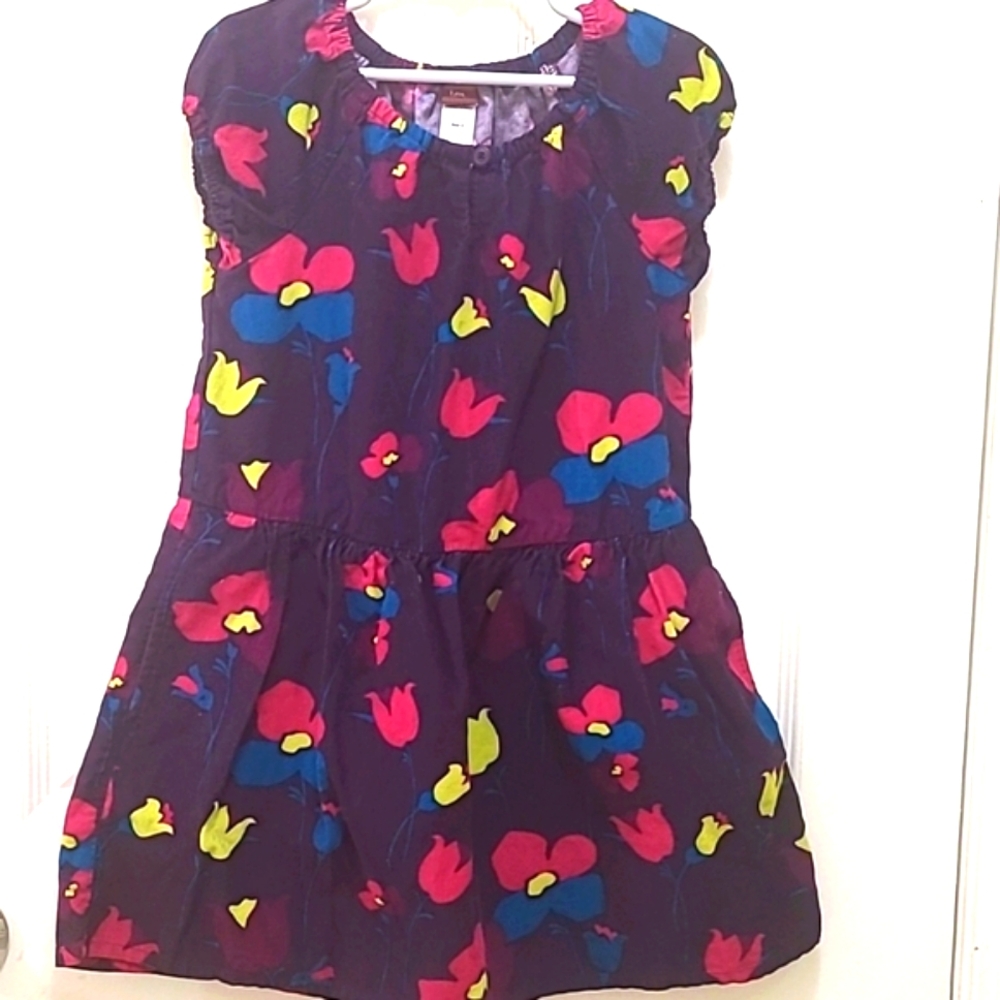 Tea Collection Velvet Multi- Colors 100% Cotton Short Sleeves Dress for a Girl …
